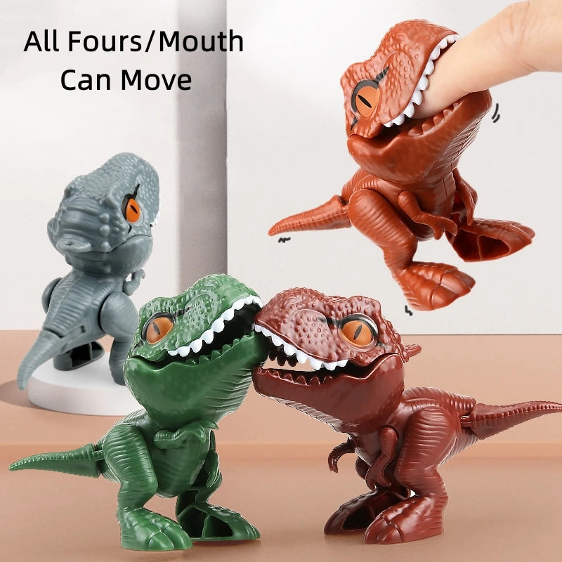 Jurassic Finger Dinosaur Triceratops Tyrannosaurus Model Toys for Kids Creative Finger Biting Dinosaurs Interactive Toy Boy Gift Quick Pick Grocers