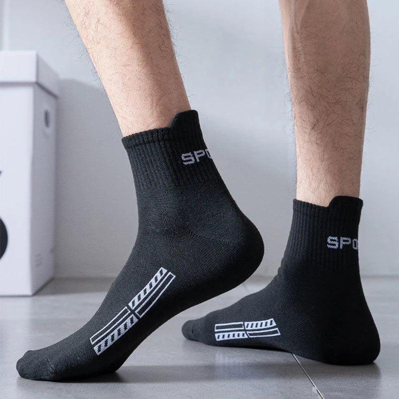 10/20Pairs High Quality Men's Socks Casual Breathable Cotton Man Run Sports Socks Spring Autumn Male Sox Gifts Plus Size 38-45 Quick Pick Grocers