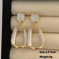 Pure White Women's Dangle Earrings Blooming Flower Acrylic Enamel Butterfly Imitation Pearl Heart Hanging Earrings Elegant brinc Econic Blanks