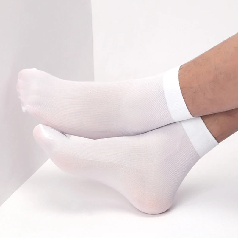 Men Ice Silk Socks Summer Spring Ultra-thin Socks Solid Business Socks Breathable Soft Socks Ankle Bamboo Fiber Socks Quick Pick Grocers