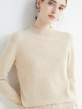 AOSSVIAO 2026 Autumn Winter Solid Mock-neck Pullover Sweater For Women Casual Knitwear Female Clothing Basic Soft Tops Quick Pick Grocers