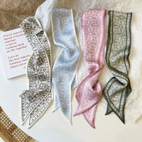 Cashew flower silk scarf, double-sided printed headband, ins decoration, versatile triangle scarf accessories Quick Pick Grocers