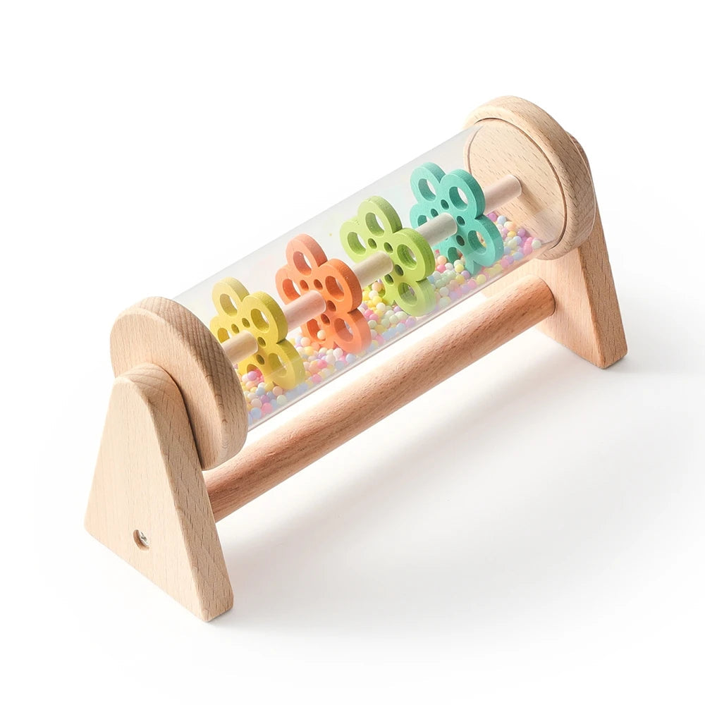 Montessori Rain Stick Toy for Babies Wooden Rainmaker Musical Shaker,Sensory Educational Instrument for Toddlers 6-12 Months Purest Peak