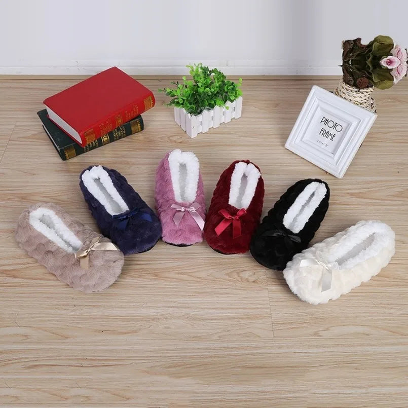Winter Warm Slipper Womens Home Plush Soft Fluffy Cute Funny Indoor House Female Non Slip Ladies Floor Shoes Heart Love Grip Purest Peak