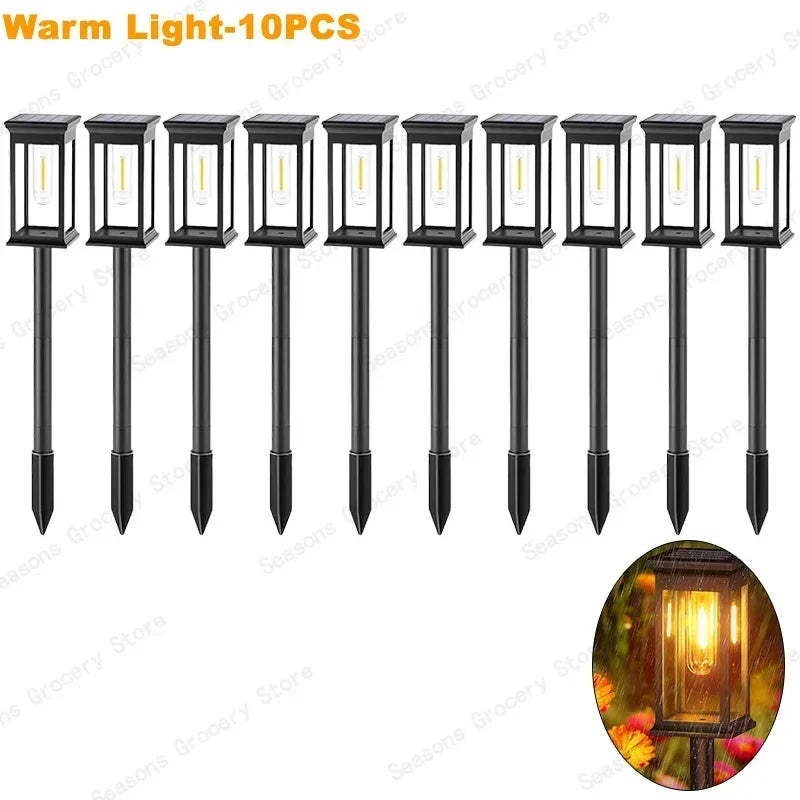 Waterproof LED Solar Lights for Garden Yard Driveway - Automatic Pathway Lighting Outdoor Landscape Lighting Auto On/Off at Dusk Quick Pick Grocers