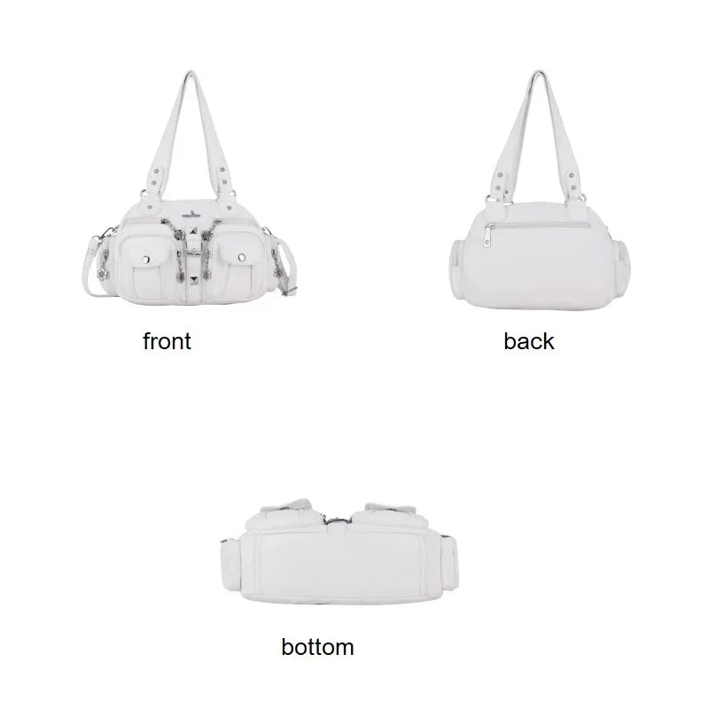 Vintage Women Handbags Satchel Top-handle Handbag PU Shoulder Bag Dumpling Pack Give Gifts Shoulder Bags Phone Money Pack Quick Pick Grocers