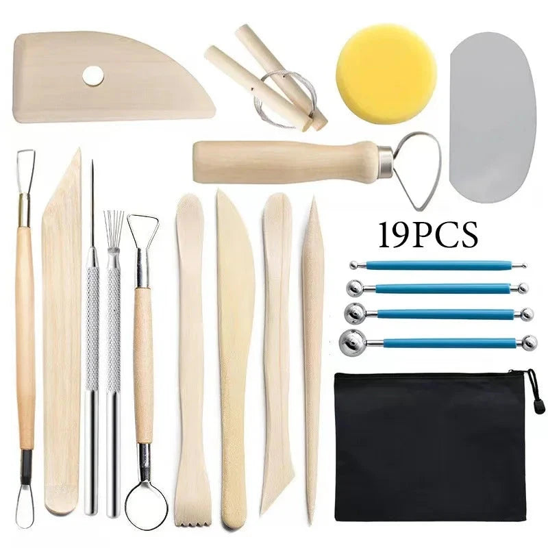 Pottery Clay Sculpting Tools Kit 8-61 Pcs/Set, Ceramic Wax Clays Carving Tools for Art Craft Pottery Sculpting Modeling Tool Set Econic Blanks
