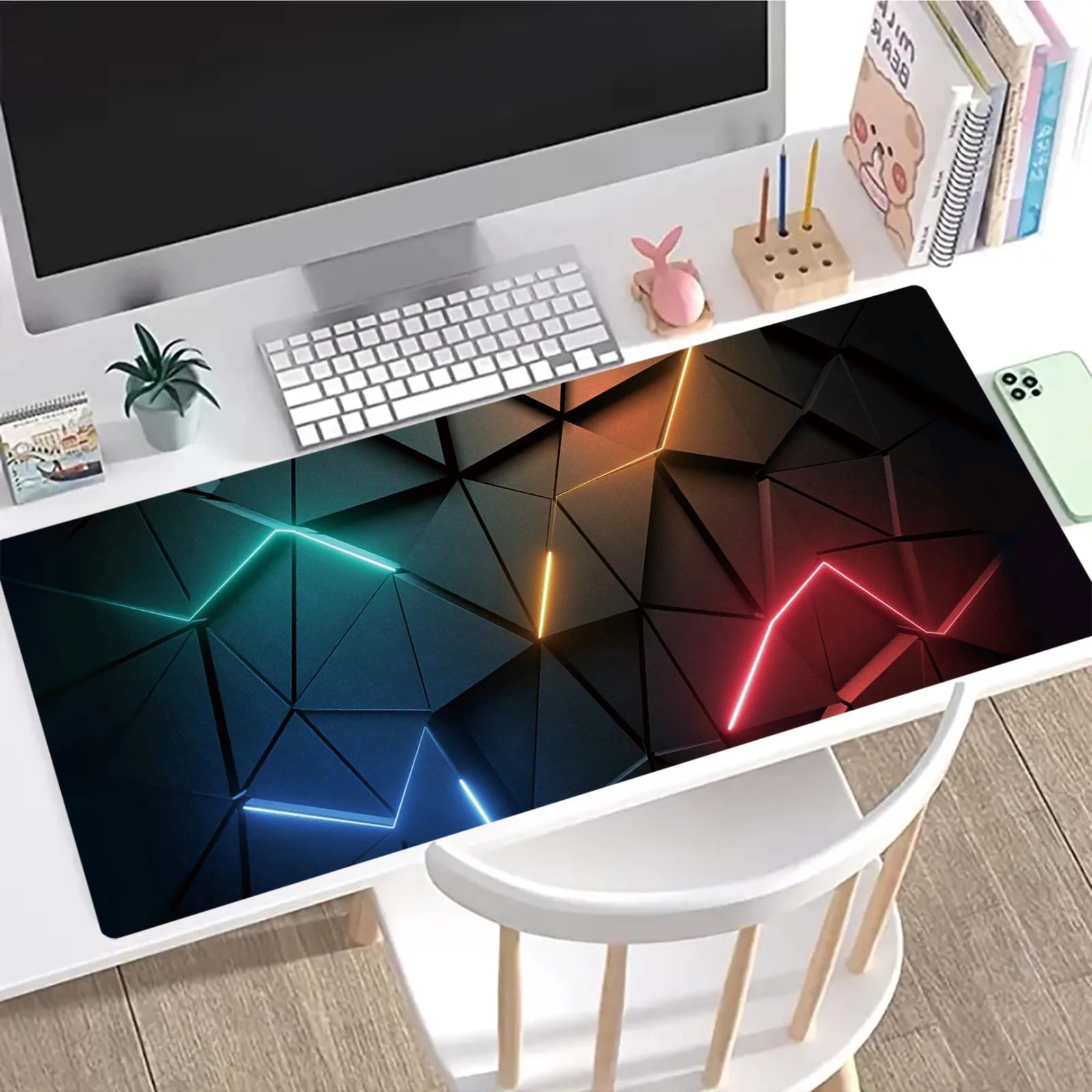 Mouse Pad Desk Pad Extended Mouse Mat 31.5x11.8in Large Computer Keyboard Desk Mat Desk Pad with Non-Slip Base and Stitched Edge Quick Pick Grocers