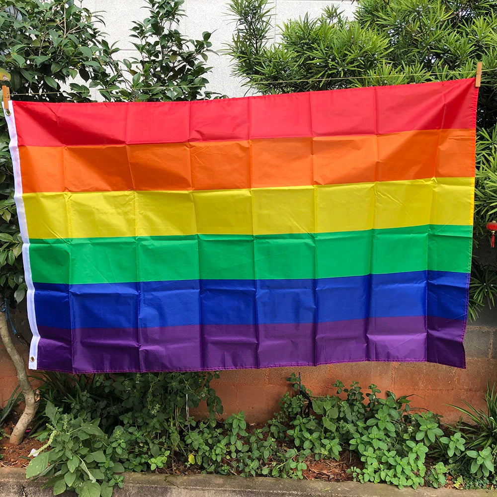 Z-ONE FLAG Rainbow Flag 90x150cm  LGBT genderqueer Genderfluid Gender fluid pride Flag polyester hanging banner for decoration Quick Pick Grocers