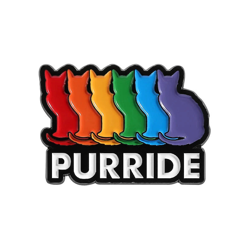 LGBTQ Pride Collect You Are Safe With Me Enamel Pins Rainbow Spaceship UFO Shield Cat Brooches Lapel Badges Jewelry Lover Gifts Quick Pick Grocers