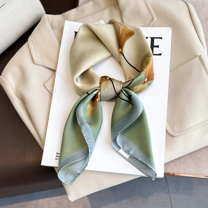 2025 New Fashion 70X70cmPrinted Women's Scarf Pashmina Silk Scarf Square Shawl Decorative Headband Neck Luxury Design Bandana Quick Pick Grocers