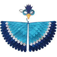 Bird Cosplay Costume Stage Performance Owl Peacock Wings Bird Felt Cape with Mask for Girls Boys Halloween Party Cloak Quick Pick Grocers