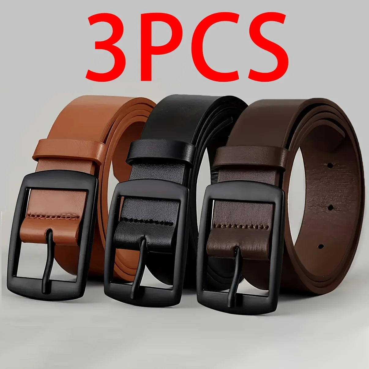 New Luxury Belt for Men PU Leather Belt Metal Pin Buckle High Quality Famous Brand Designer Waist Strap Belt for Jeans Plus Size Quick Pick Grocers
