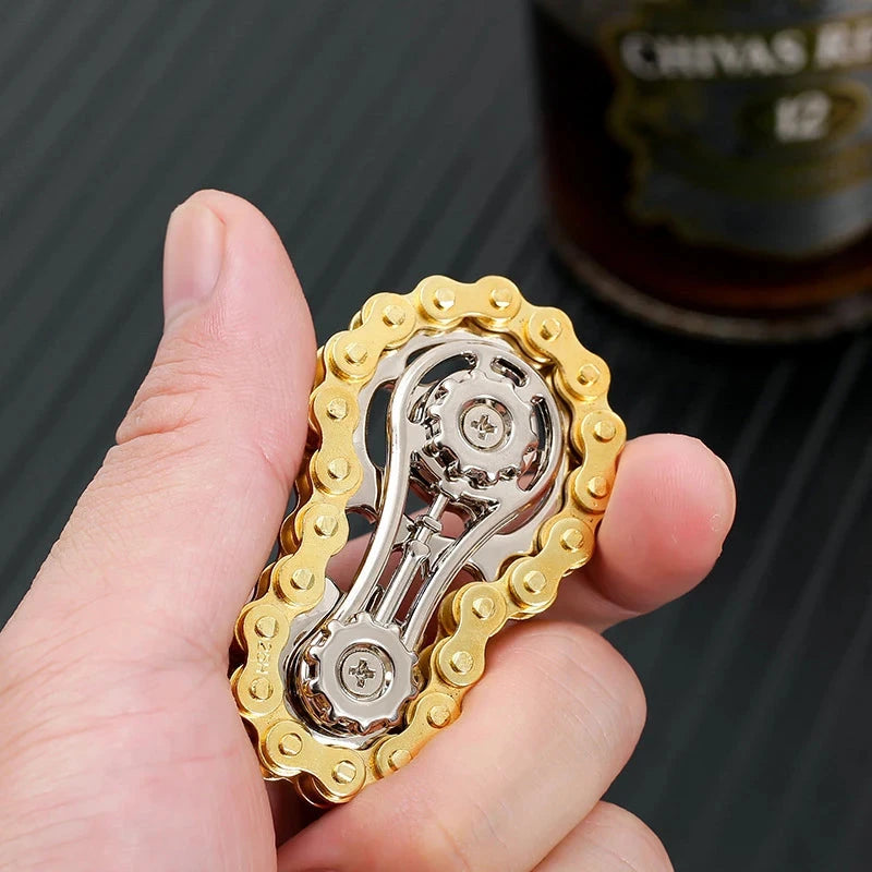 Sprockets Flywheel Fingertip Gyro Fidget Spinner Antistress Anxiety Metal Bike Chains EDC Spinner Fidget Toys For Adult Kids Econic Blanks