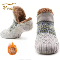 Super Warm Winter Non-slip Floor Socks Women Men Snow Socks Sleep Carpet Socks Slippers Socks Women Velvet Boot Unsiex Home Wear Quick Pick Grocers