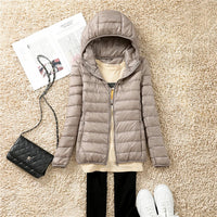 Women Puffer Jacket 15 Colors Plus Size 5XL 6XL 7XL 2025 New Spring Autumn Female Ultra Lightweight Packable Hooded Down Coats Quick Pick Grocers