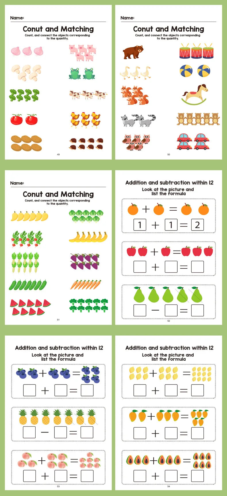 Interactive Math Workbook - Counting, Addition, and Subtraction Within 10, Number Relationships Activities - Visual Learning Workbook, Suitable for Preschool, First Grade, Home Education, Classroom Teaching - Learning and Edu Quick Pick Grocers