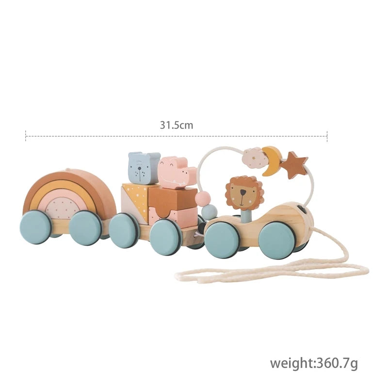 Wooden Train Birthday Toy  Montessori Toys Baby Educational Toys  Wooden Trolley  Baby Learning Toys  Number Of Wood Baby's Toys Purest Peak