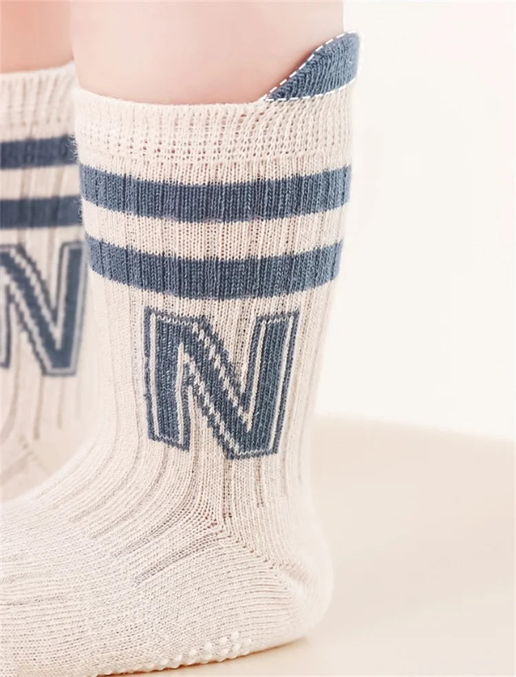 3Pairs/lot Children's Socks For Boys Girls Cotton Letter Kids Socks Casual Sport Girl Boy Toddler Baby Floor Short Sock Non-slip Quick Pick Grocers