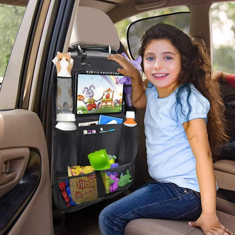Car Seat Organizer Multifunctional Oxford Fabric Car Back Multi Pocket Storage Bag with Tablet Holder Protector for Kids Econic Blanks