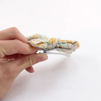 4Pcs/Set Baby Bows Hair Clips Muslin Girls Hairpins Hairclip For Kids Cotton Linen Barrette Flower Print Side Pin  Accessories Purest Peak