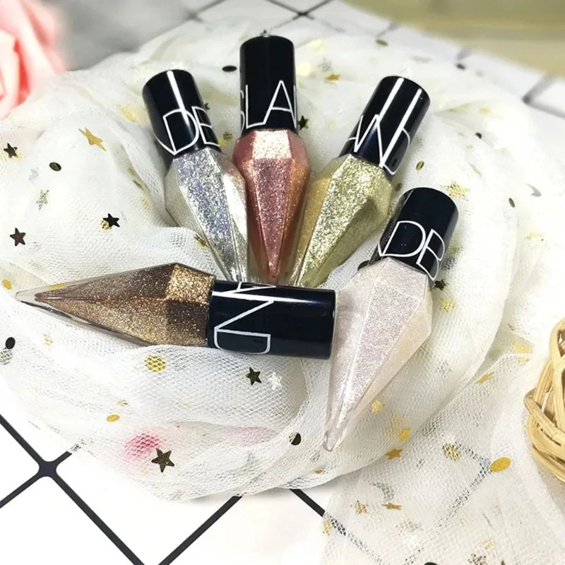Diamond Shiny Eye Liners Eyeshadow Waterproof Silver Rose Gold Color Glitter Sequins Eyeliner Eye Shadow Makeup Beauty Cosmetics Purest Peak