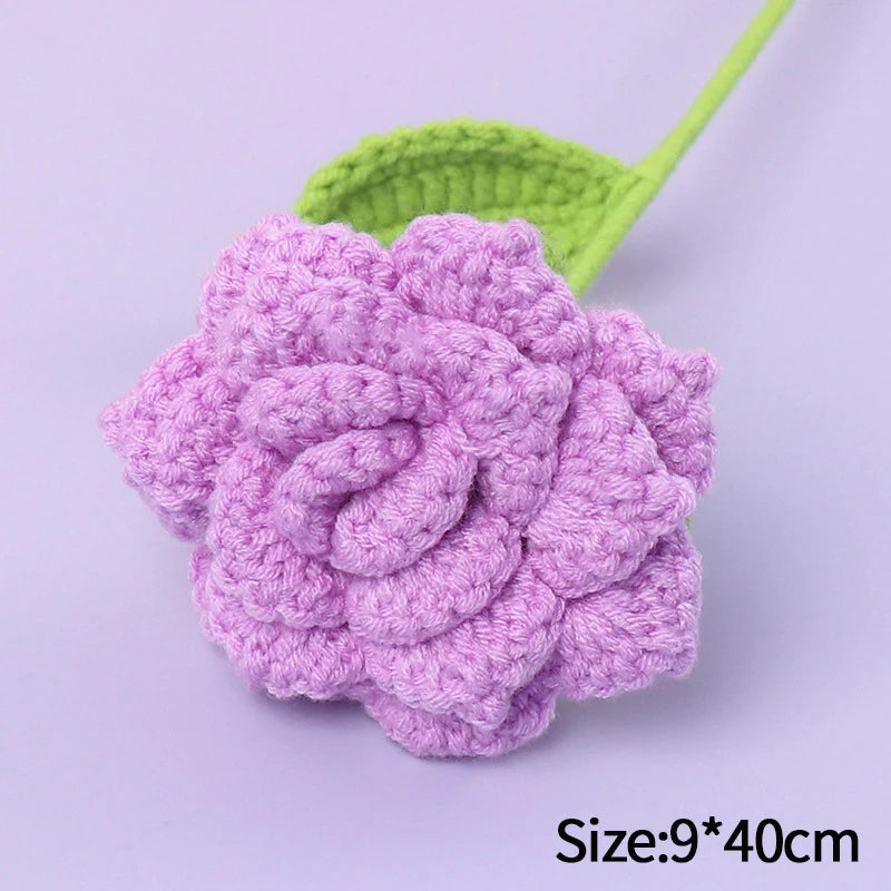 1pc Tulip Crochet Flowers Artificial Woven Flowers Handmade Tulipanes Wedding Gift for Guest Home Decoration Mother's Day Gift Quick Pick Grocers