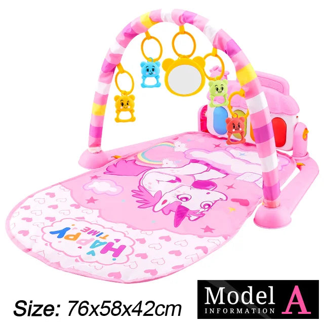 Baby Fitness Stand Music Play Gym Activity Toys Newborn Piano Crawling Blanket Pedal Game Pad Early Education 0-36 Months Gifts Purest Peak