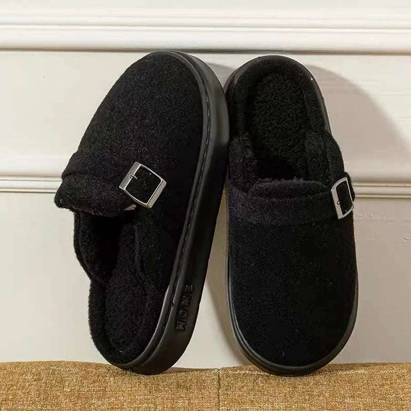 Winter Women's Slippers Home Plush Luxury Designer Woman Shoes Indoor Fluffy Fashion Platform Fuzzy Fur Slides Elegant Flat Soft Purest Peak