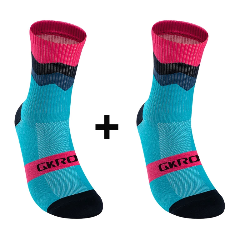 2pairs Professional Cycling Socks Breathable Road Bicycle Socks Men Women Outdoor Sports Racing e Compression Cycling For Women Quick Pick Grocers