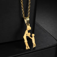 Girls Boy Children Stainless Steel Family Necklaces Mama Pendants Necklace Birthday Gifts For Women Jewelry Mother's Day Jewelry Quick Pick Grocers