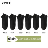 6Pairs High Quality Men Combed Cotton Socks Short Breathable Odor proof and antibacterial Business Spring Summer for Male sock Quick Pick Grocers