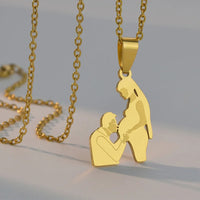 Girls Boy Children Stainless Steel Family Necklaces Mama Pendants Necklace Birthday Gifts For Women Jewelry Mother's Day Jewelry Quick Pick Grocers