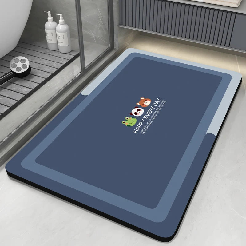 Diatomaceous Earth Bath Mat Bathroom Rug Absorbent Non-slip Floor Foot Mats Quick Dry Shower Carpet Toilet Pad Doormat Washable Econic Blanks