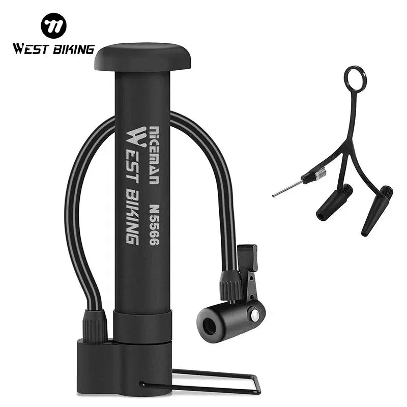 WEST BIKING MTB Bicycle Pump 80 PSI Bike Manual Air Pump Balloon Tire Inflator Schrader Valve Floor Pump Cycling Accesories Quick Pick Grocers
