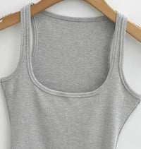 Women's Sculpted Square Neck Tank Top Summer Slim Fit Workout Athletic Crop Tops for Women Quick Pick Grocers