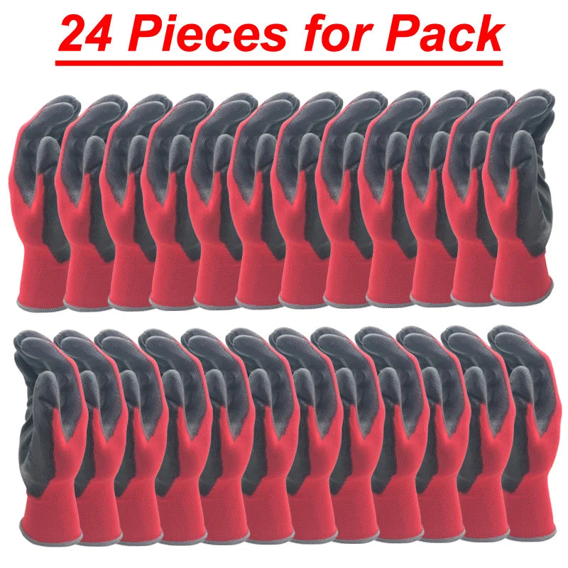 24Pieces/12Pairs Professional Working Protective Gloves For Men Construction Women Garden Nylon Running Glove Obtained CE EN388. Econic Blanks