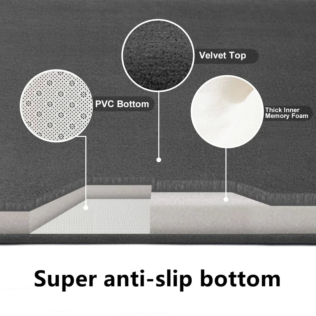 3D Non Slip Bathroom Mat Bath Mats Absorbent Doormat Carpet Cobblestone Embossed Door Floor Mats Machine Washable Quick Drying Econic Blanks