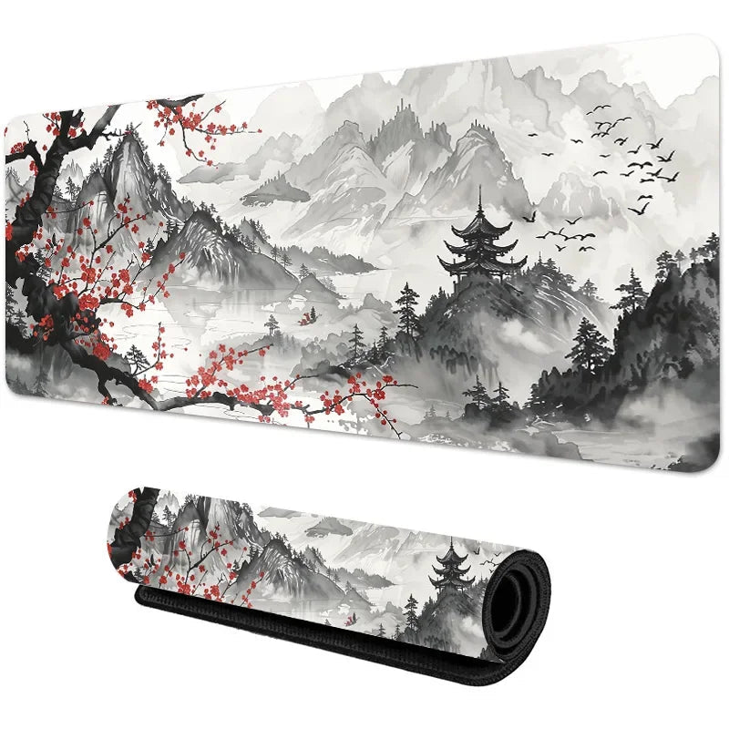 Sakura Scenery Mouse Pad Large Anti-Slip Rubber Gaming MousePad Durable Thick Seam Edge Suitable for Office and Gaming Desk Mats Quick Pick Grocers