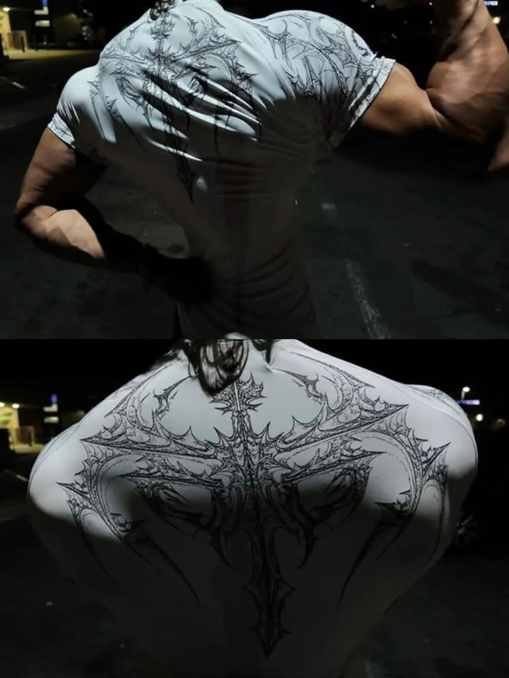 New Summer GYM T-shirt Men's Gothic Print Muscle Tee High Elasticity And Quick Drying Exercise For Bodybuilding Training T-shirt Quick Pick Grocers