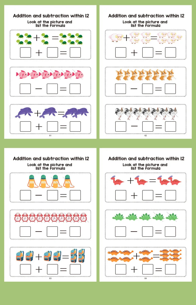 Interactive Math Workbook - Counting, Addition, and Subtraction Within 10, Number Relationships Activities - Visual Learning Workbook, Suitable for Preschool, First Grade, Home Education, Classroom Teaching - Learning and Edu Quick Pick Grocers