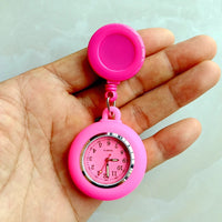 Retractable Blank Simple Nurse Doctor Hospital Pocket Watch Badge Reel Clip Hang Colourful Pendant Dress Watches Clock Quick Pick Grocers