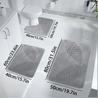 3PCS Set Bath Mats Nonslip Soft Quick Dry Bathroom Soft Rugs Water Absorption Dry Fast Bath Mat Machine Washable For Home Floor Quick Pick Grocers