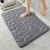 3D Non Slip Bathroom Mat Bath Mats Absorbent Doormat Carpet Cobblestone Embossed Door Floor Mats Machine Washable Quick Drying Econic Blanks