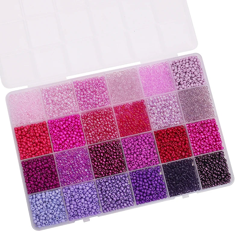 About 5200Pcs24 Grid Rice Bead Box Handmade DIY Jewelry Bracelet Earrings Kandi Jewelry Accessories Materials Econic Blanks