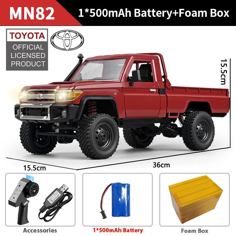 ZWN 1:12 Full Scale RC CAR MN82 Upgraded MN82 PRO Controllable Headlights 2.4G 4WD Off-Road Car Pick Up Truck Toy for Kids Gifts Econic Blanks