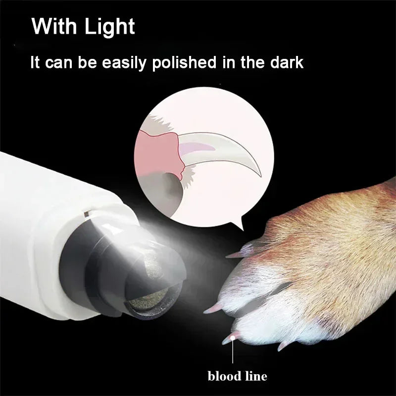 New Electric Pet Nail Grinder – USB Rechargeable LED Dog & Cat Clippers Econic Blanks