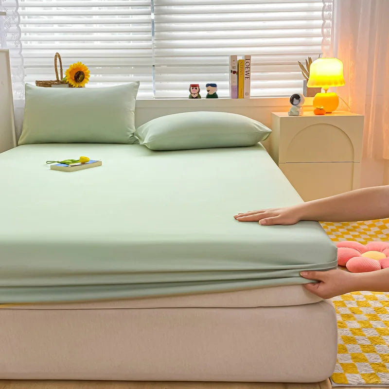 Soft Cotton Fitted Bed Sheet with Elastic Mattress Cover Quick Pick Grocers