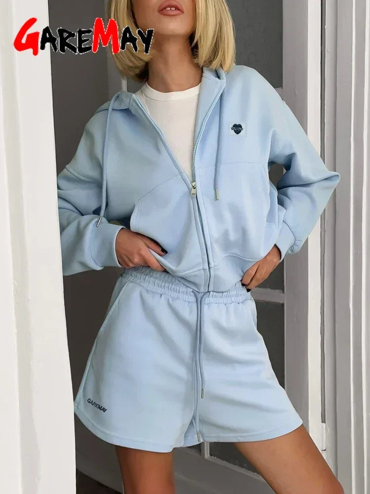 Spring Women's Summer Suit with Shorts Cotton Oversize Pink  Top and Shorts Set Two-piece Casual Tracksuit with Shorts for Women Quick Pick Grocers