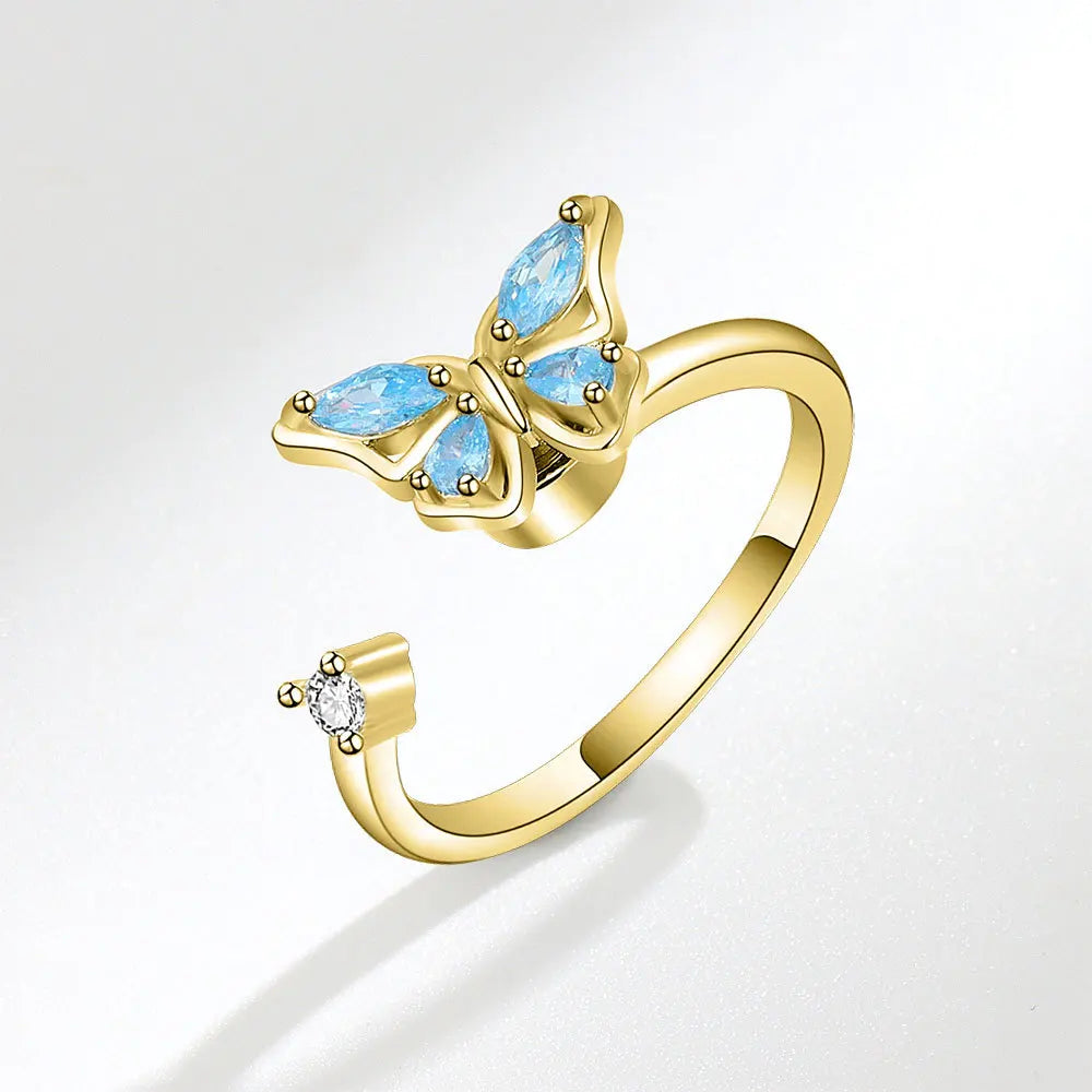 VENTFILLE 925 Sterling Silver Sunflower Diamond Zircon Rotatable Ring For Women Gift Relieve Stress Ring Jewelry Wholesale Quick Pick Grocers
